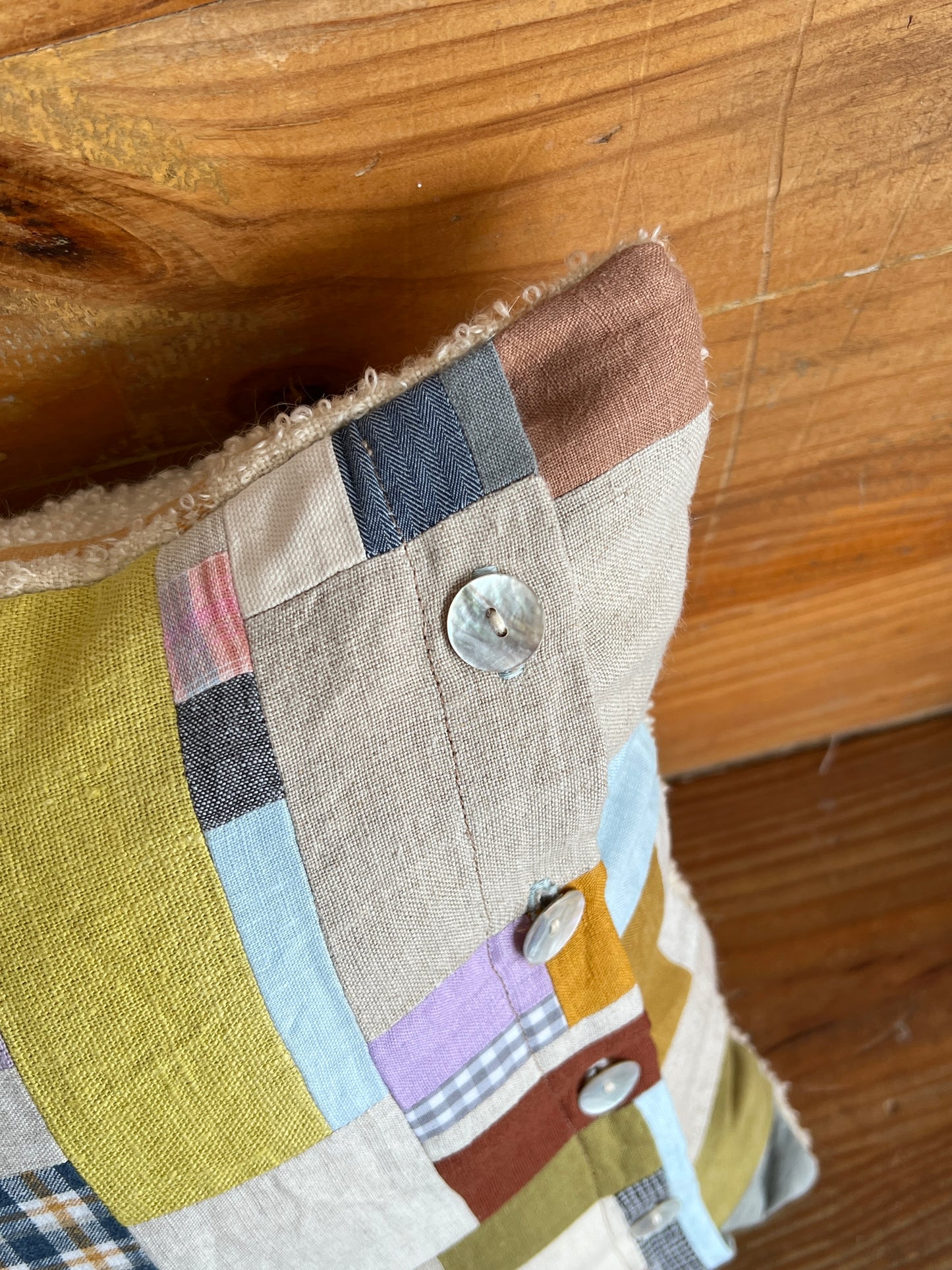 Patchwork / Bouclé Cushion