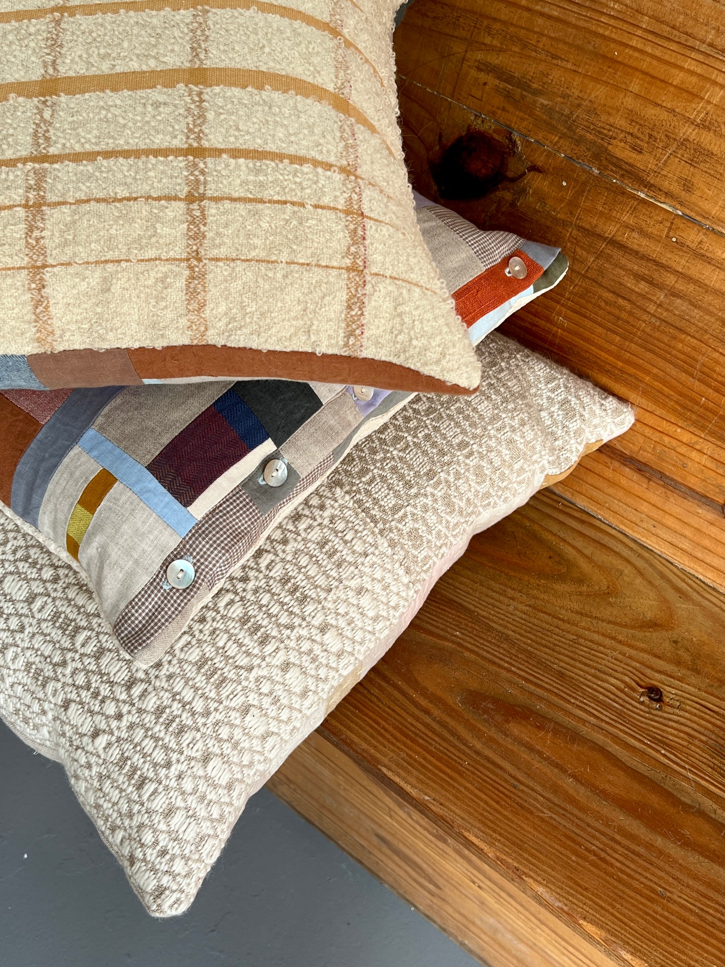 Patchwork / Bouclé Cushion