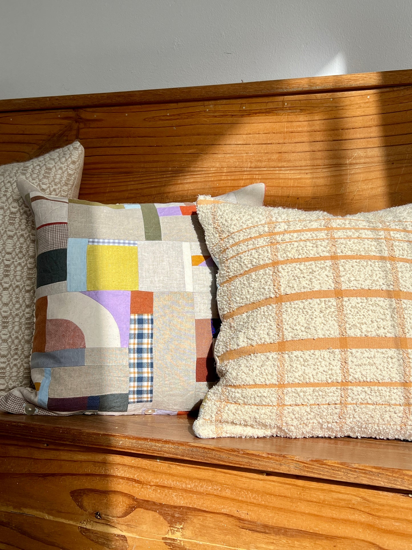 Patchwork / Bouclé Cushion