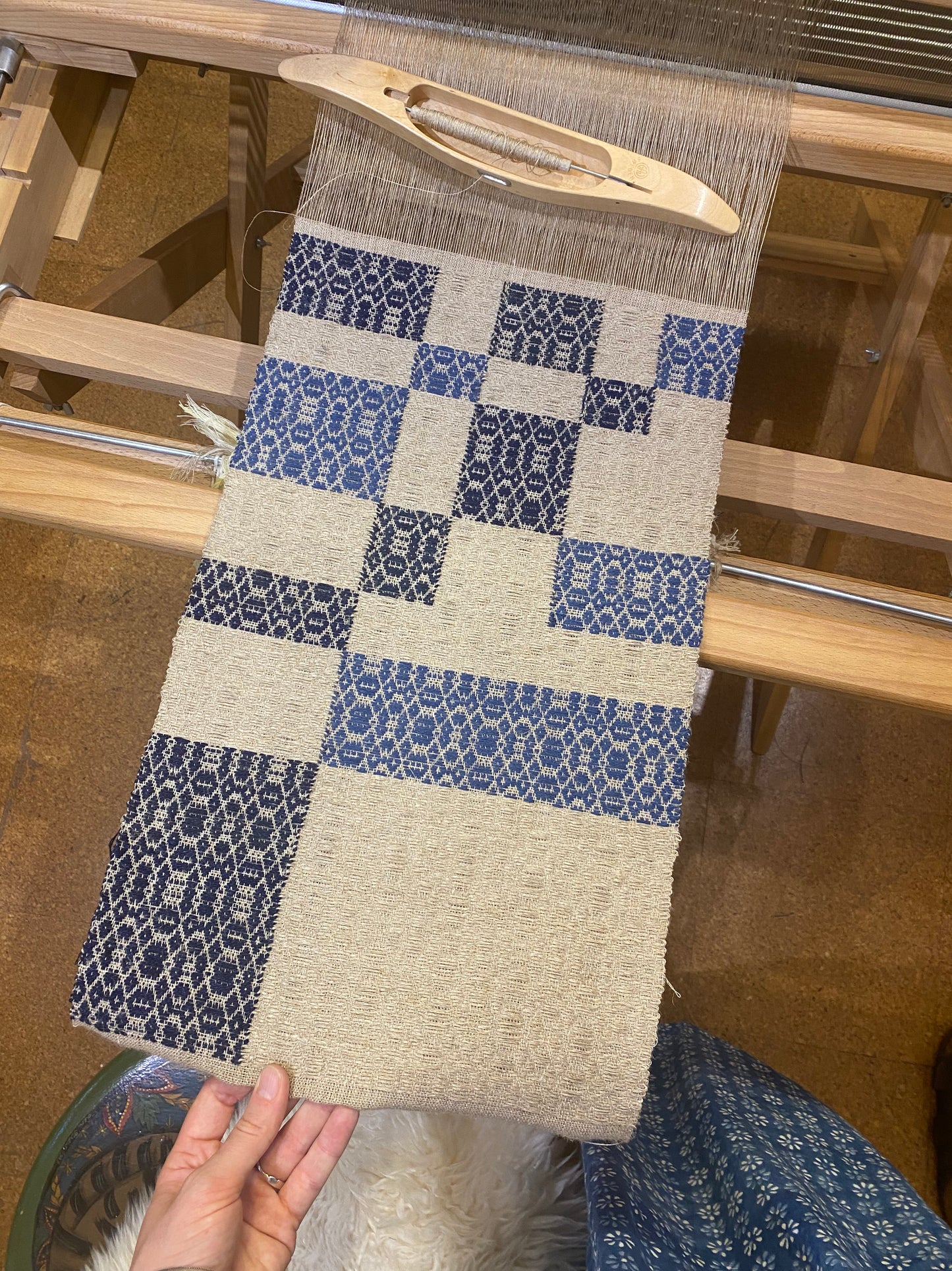 Sketch in overshot linen III (framed)