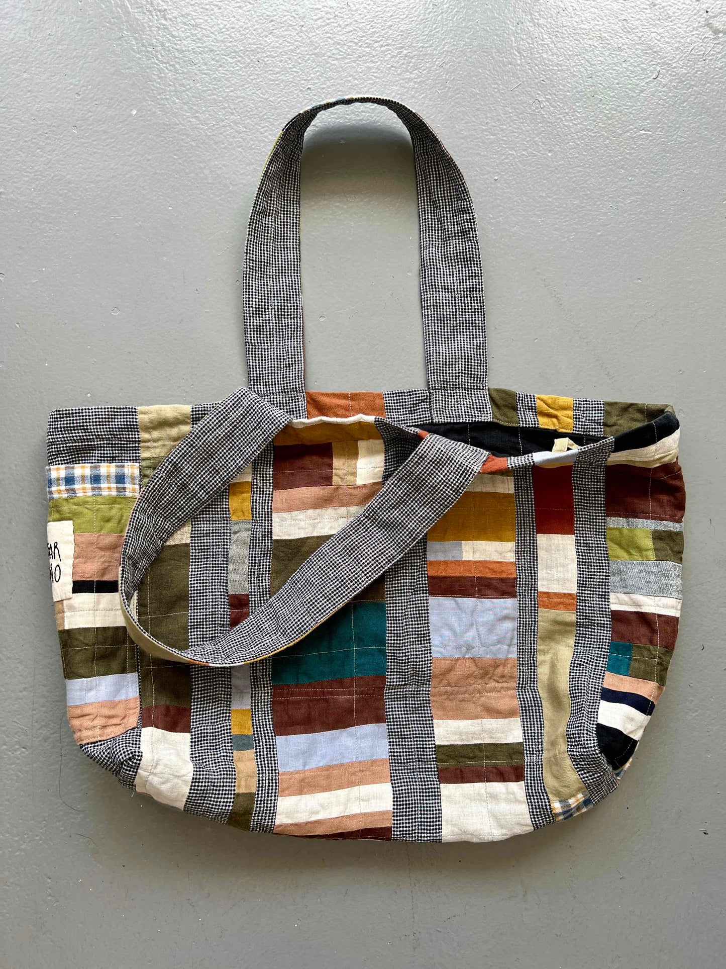 Mai Bag in Stripey Gingham