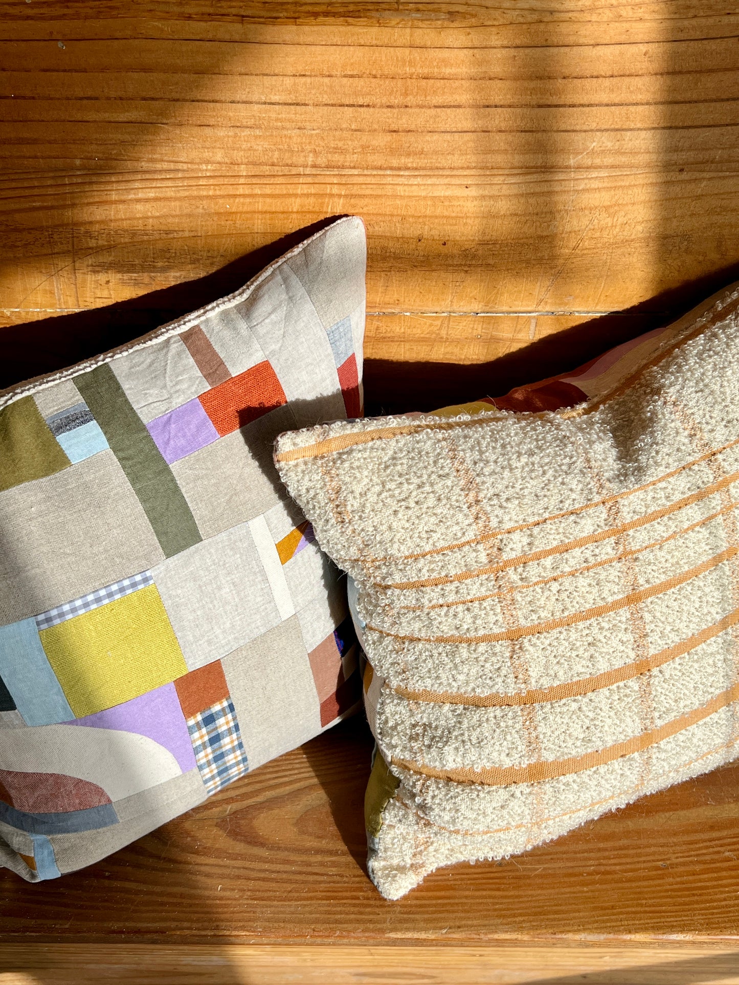 Patchwork / Bouclé Cushion