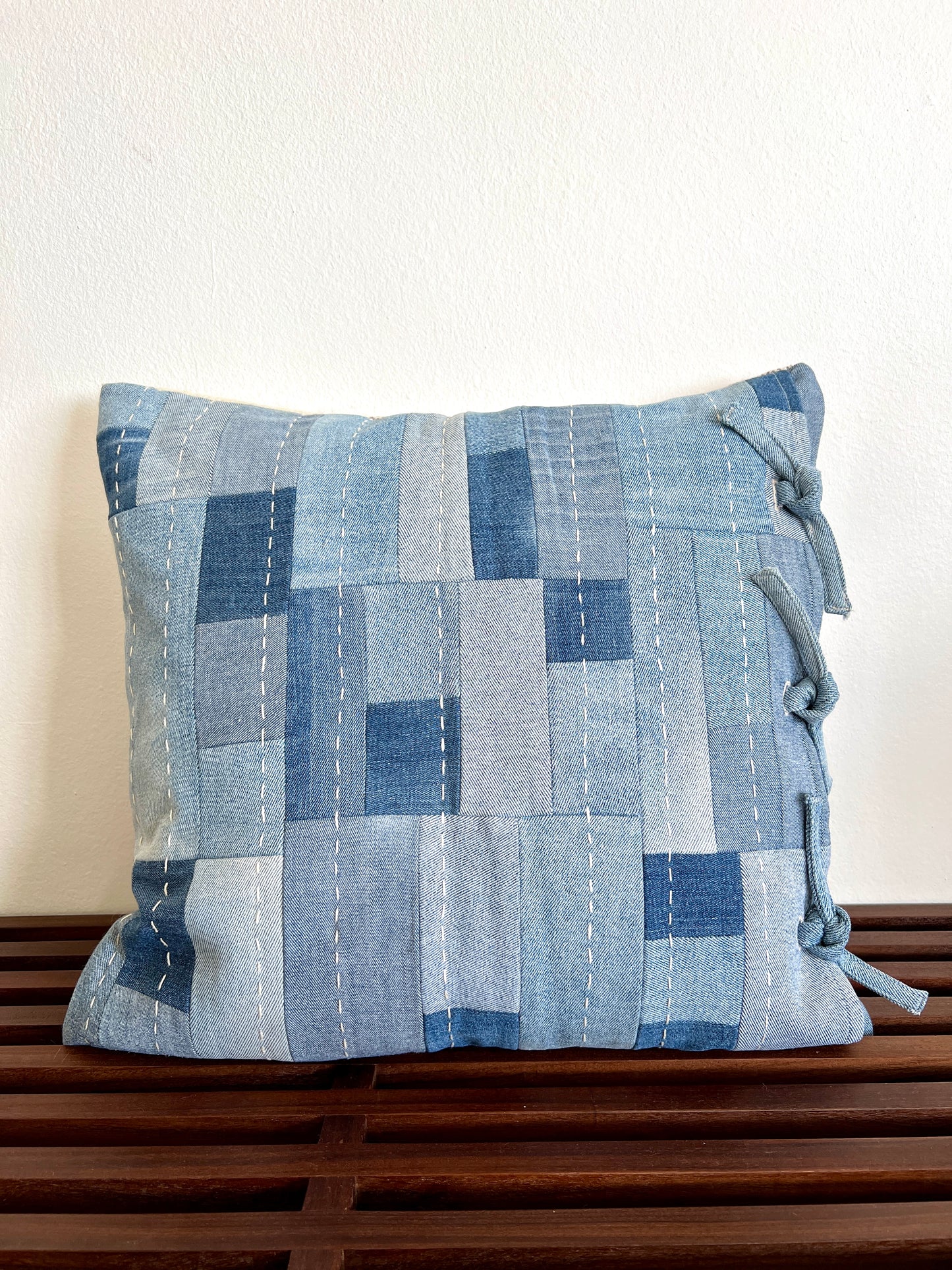 Denim Patchwork Cushion