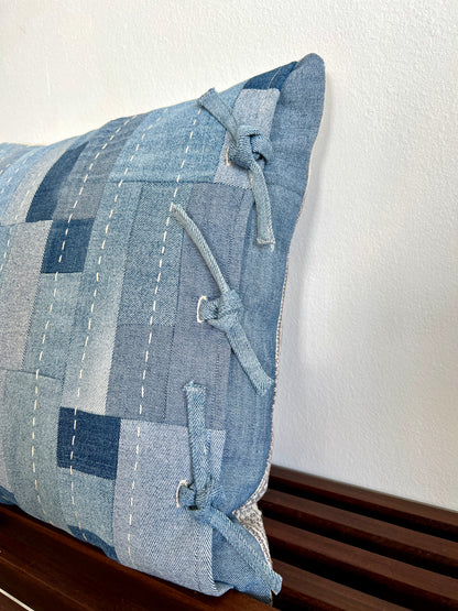 Denim Patchwork Cushion