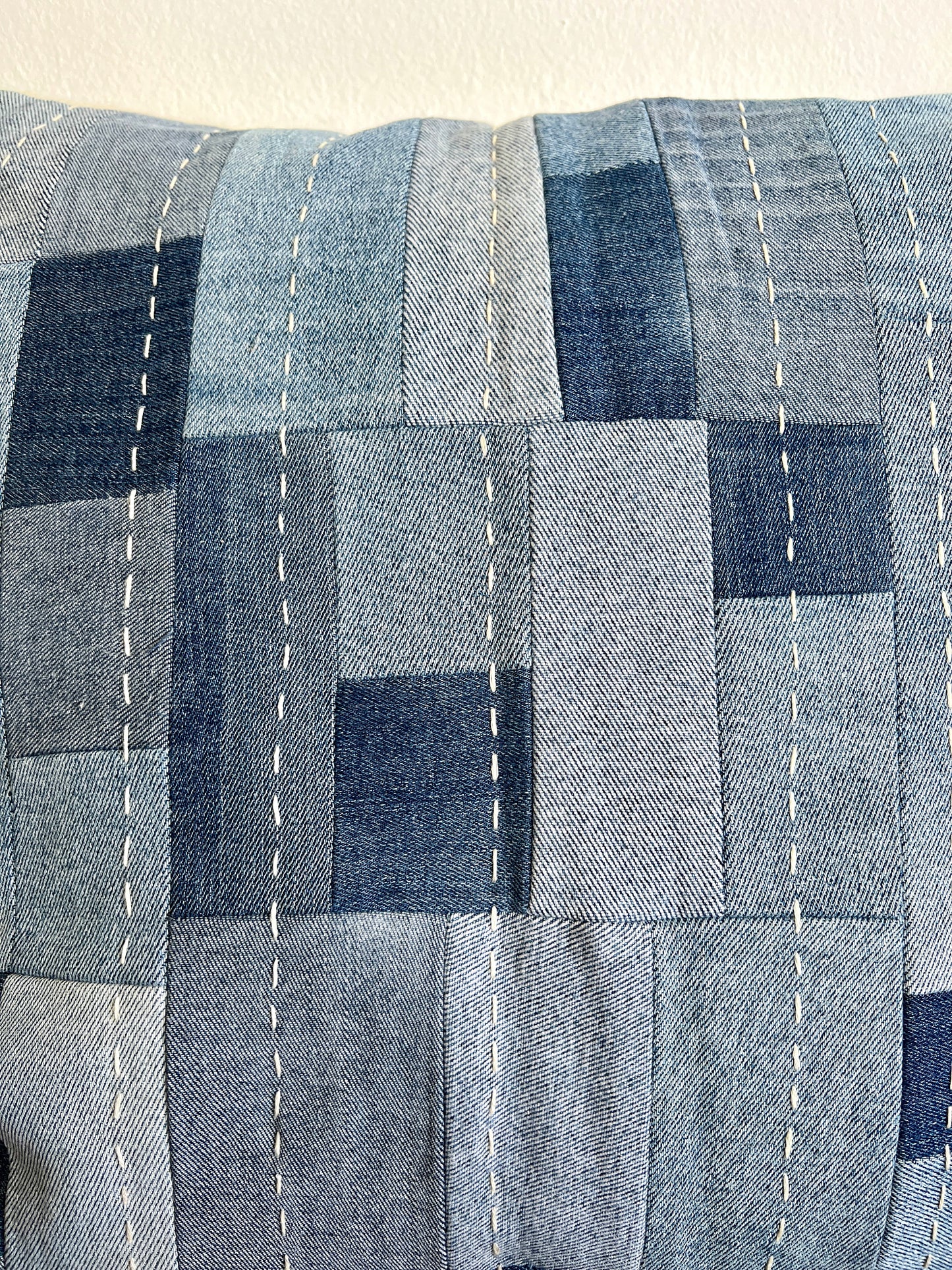 Denim Patchwork Cushion