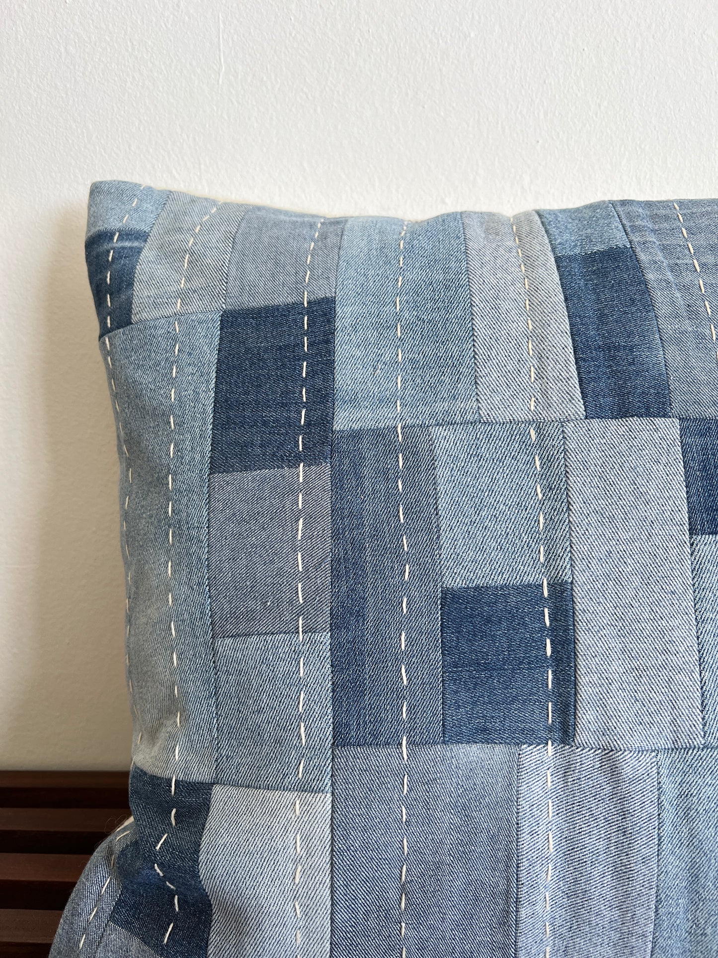 Denim Patchwork Cushion