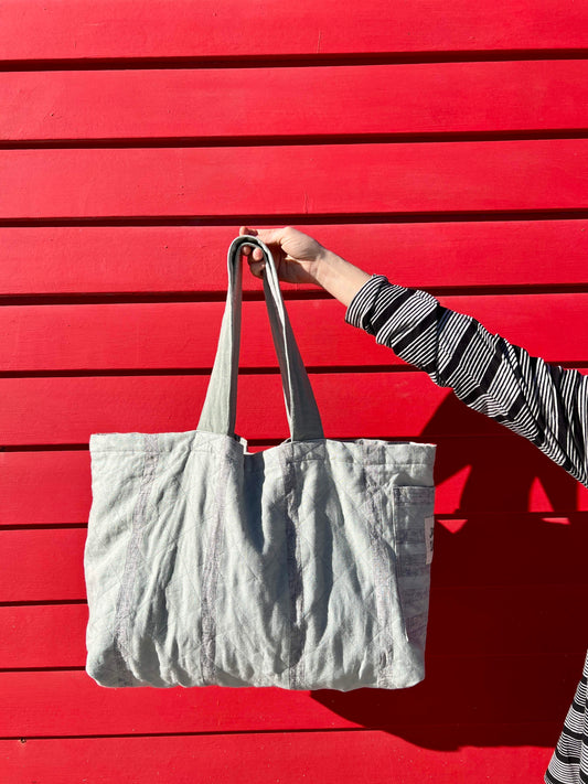 Mai Bag in Simple Grey Stripe