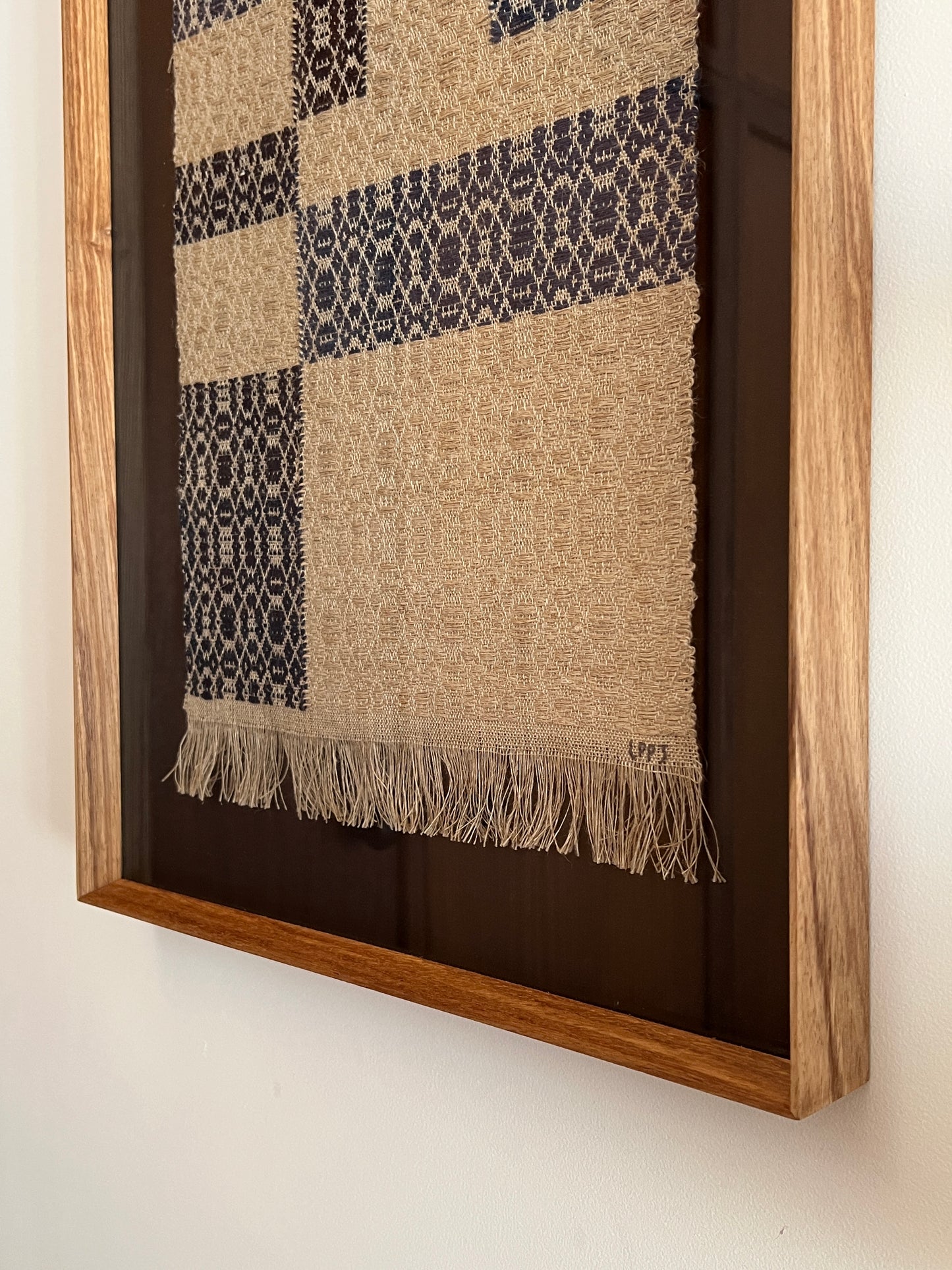 Sketch in overshot linen III (framed)