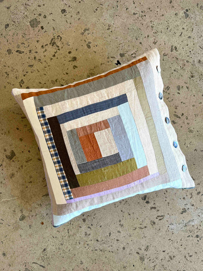 Wabi Sabi Log Cabin Cushion