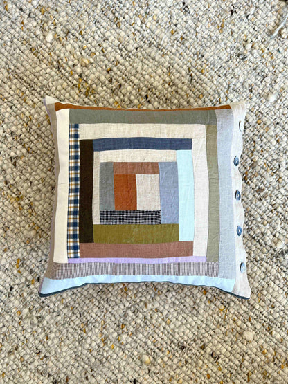 Wabi Sabi Log Cabin Cushion