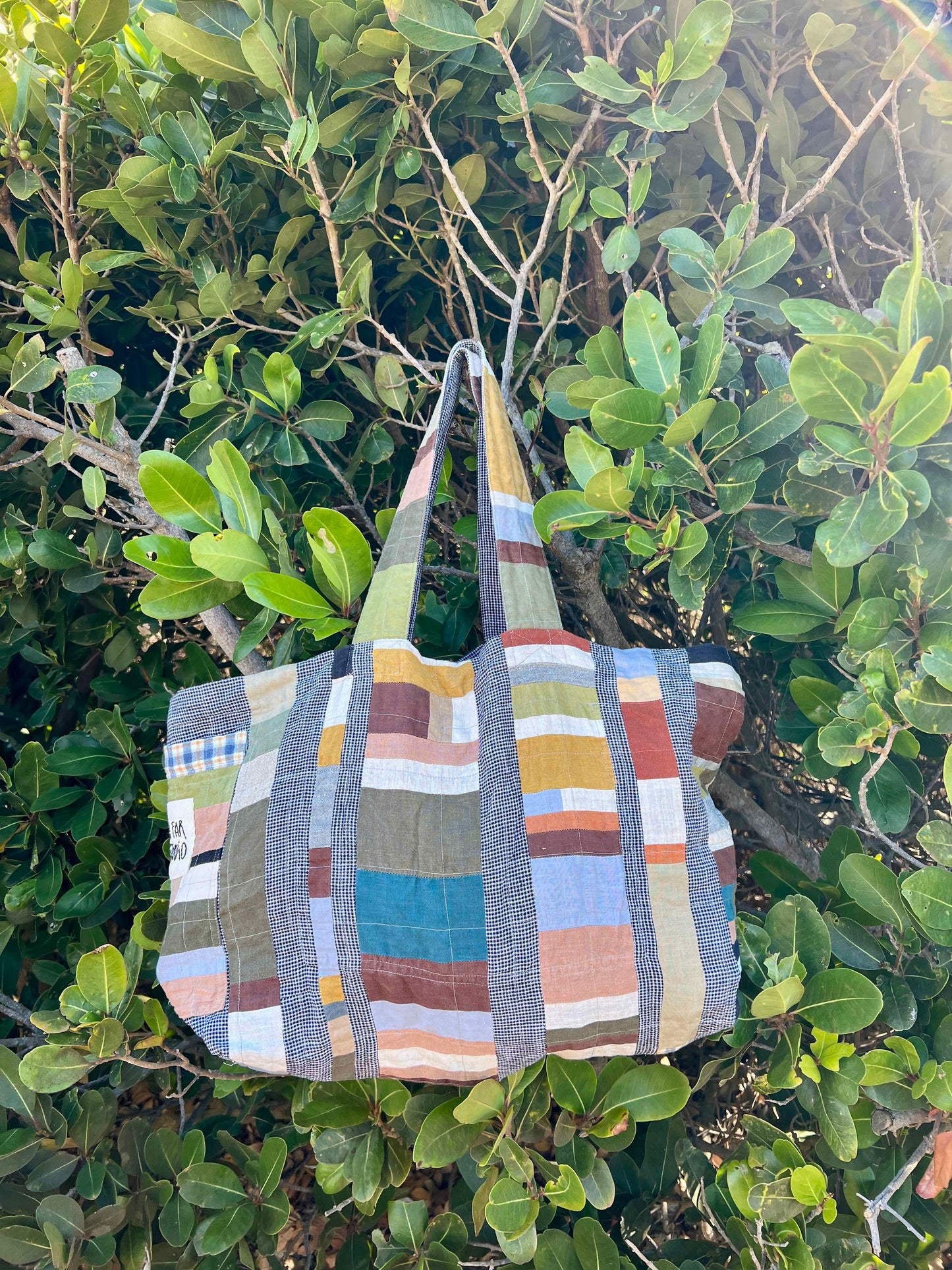 Mai Bag in Stripey Gingham